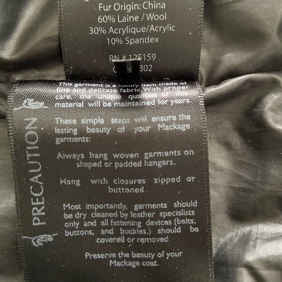 Mackage black winter coat with fur hood - Picture 6 of 15